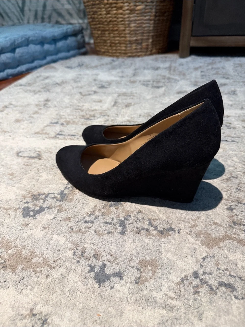 Merona Black Suede Wedge Pumps